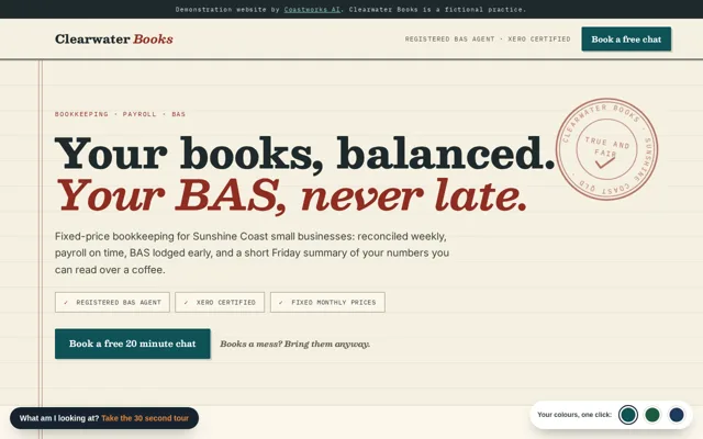 Clearwater Books demonstration website